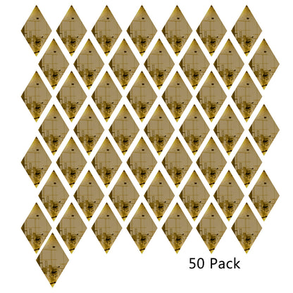 50 Pack Diamond Shaped Mirror Acrylic Pieces for Arts and Crafts