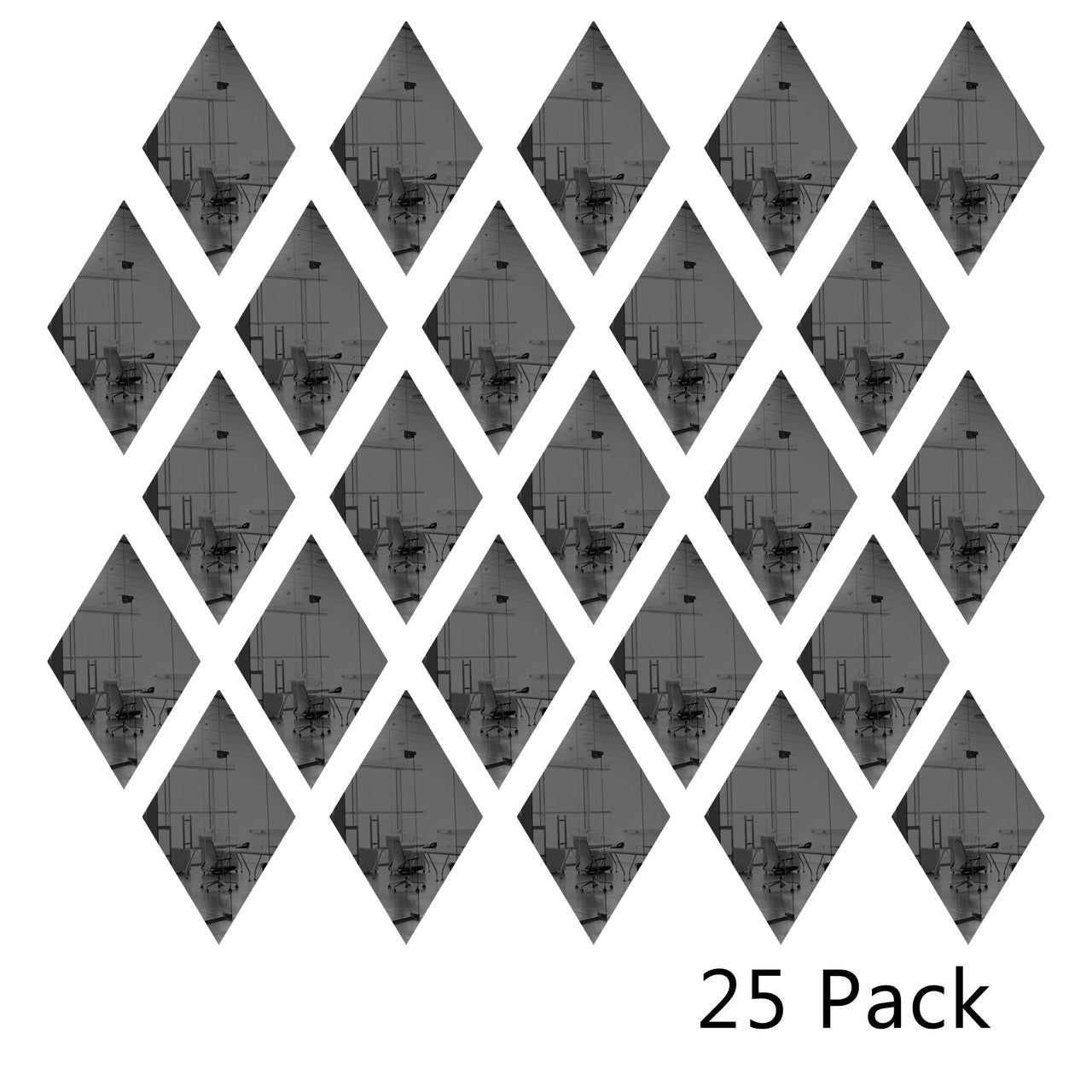 25 Pack Diamond Shaped Mirror Acrylic Pieces for Arts and Crafts