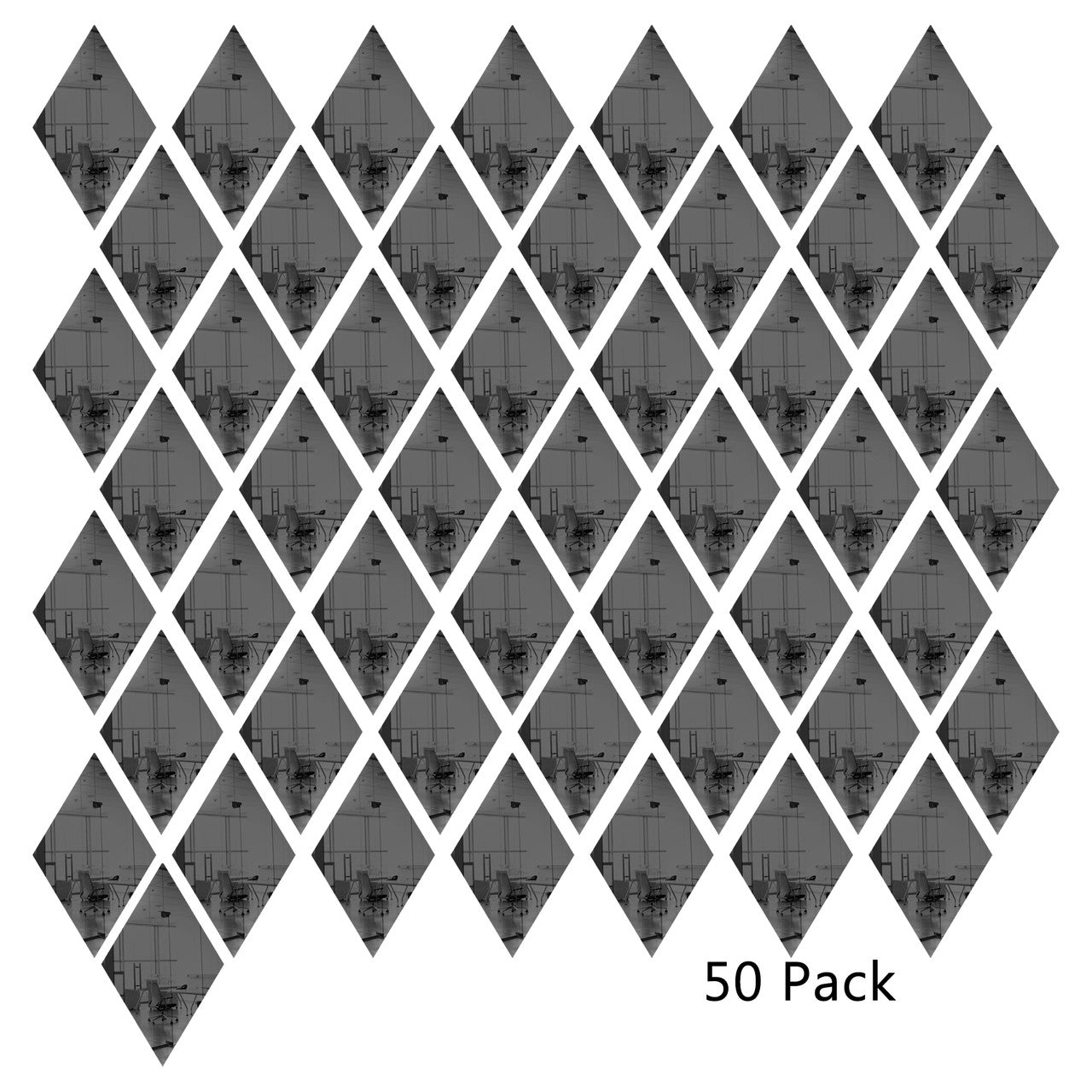 50 Pack Diamond Shaped Mirror Acrylic Pieces for Arts and Crafts