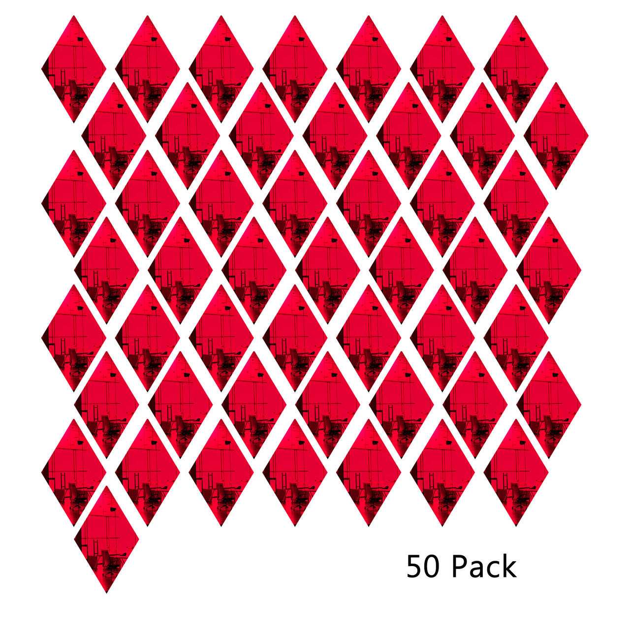 50 Pack Diamond Shaped Mirror Acrylic Pieces for Arts and Crafts