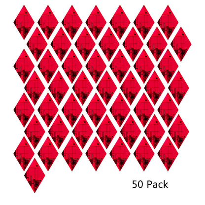 50 Pack Diamond Shaped Mirror Acrylic Pieces for Arts and Crafts