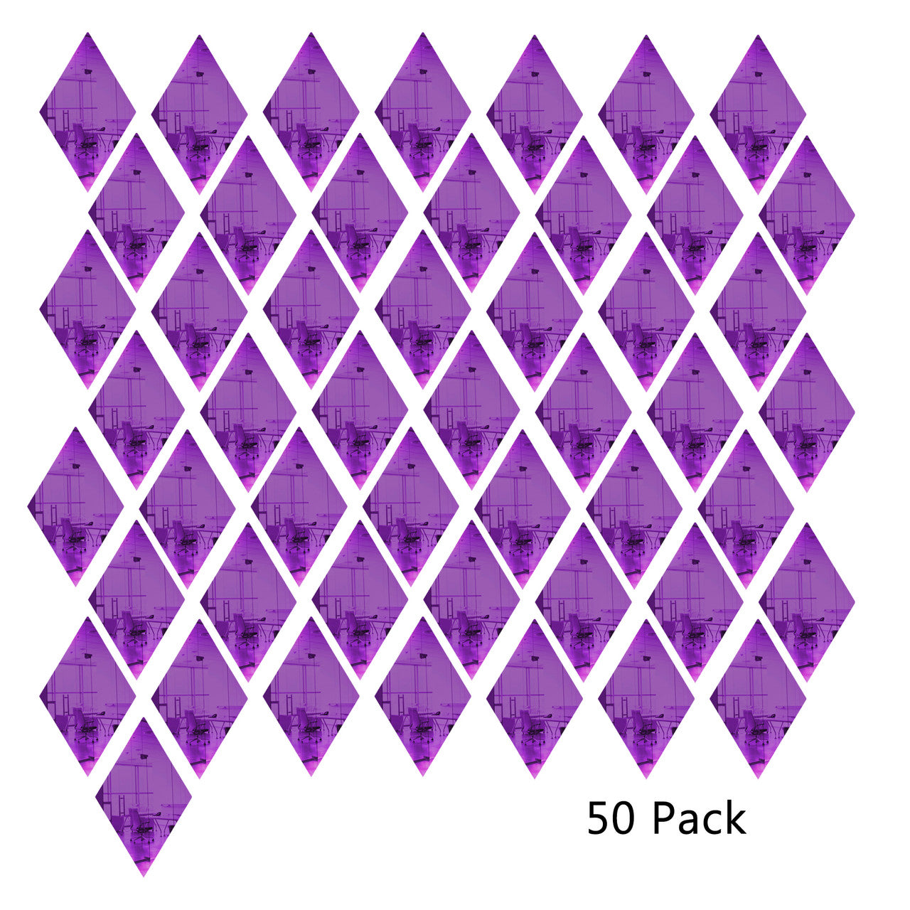 50 Pack Diamond Shaped Mirror Acrylic Pieces for Arts and Crafts