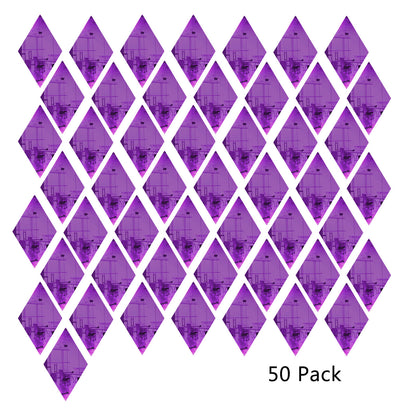 50 Pack Diamond Shaped Mirror Acrylic Pieces for Arts and Crafts