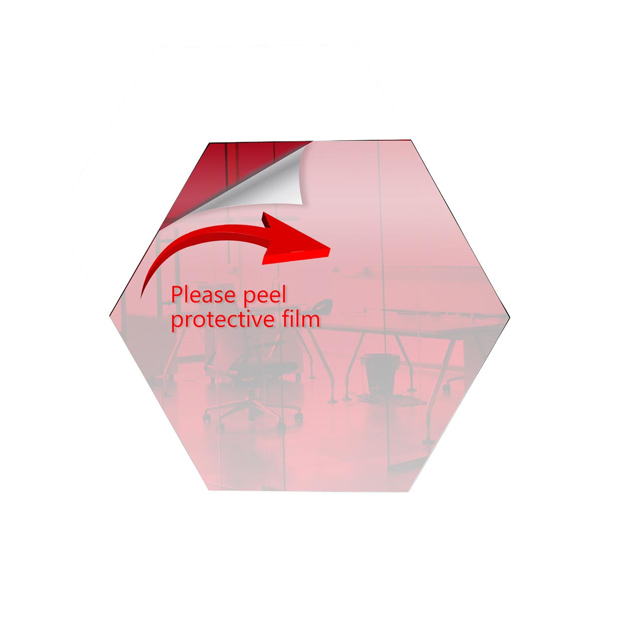Medium Red Hexagon Mirror Acrylic Pieces for Arts and Crafts