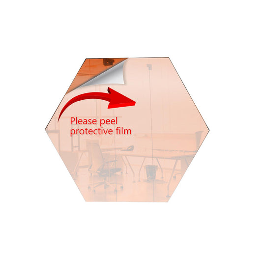 Orange Hexagon Shaped Mirror Acrylic Pieces for Arts and Crafts