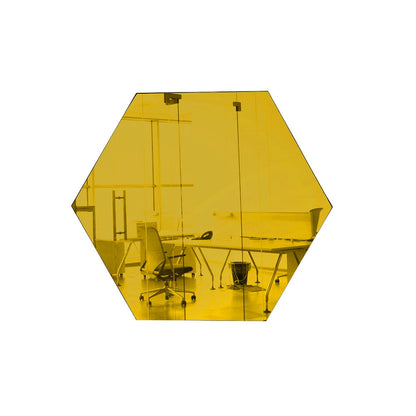 Yellow Hexagon Shaped Mirror Acrylic Pieces for Arts and Crafts