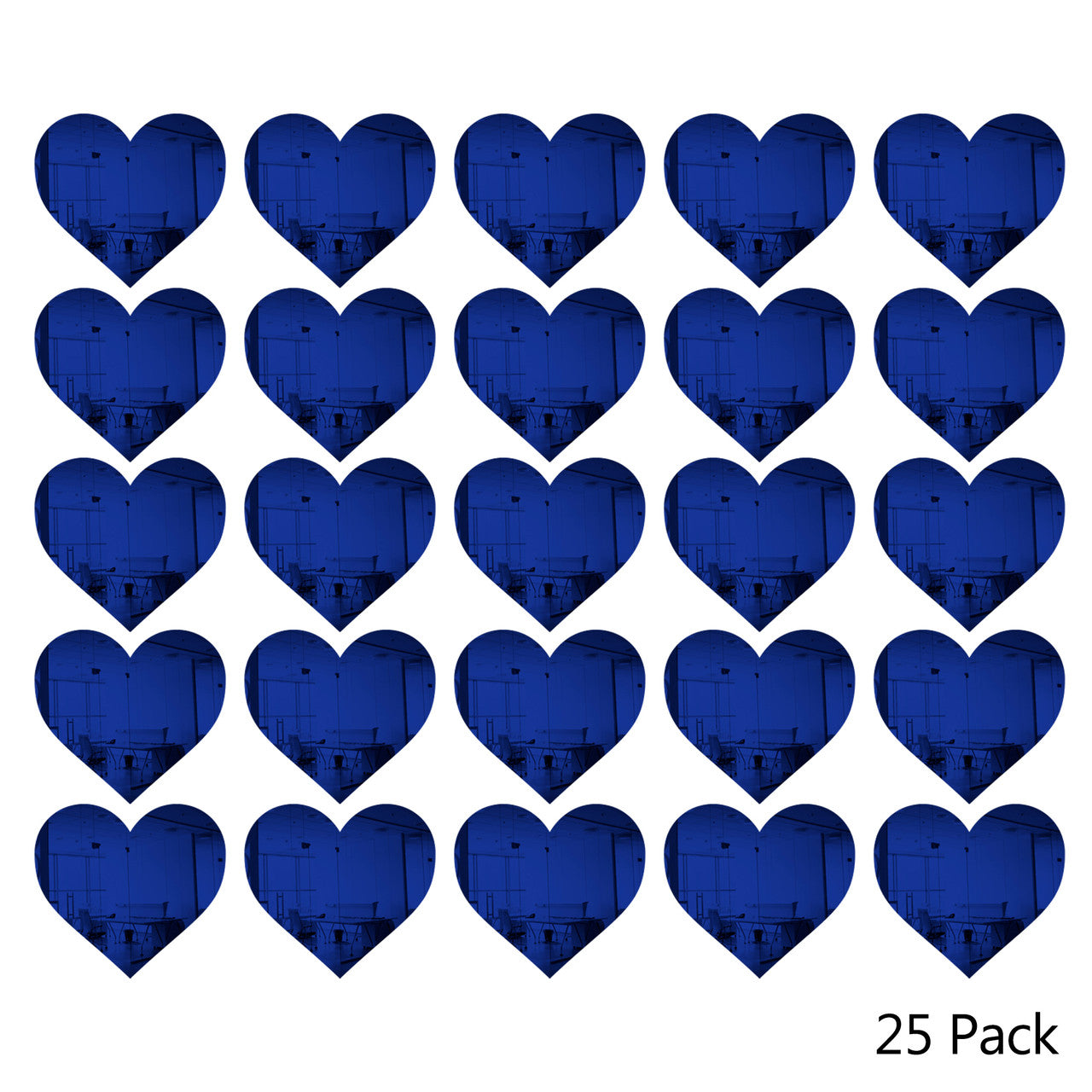 25 Pack Heart Shaped Mirror Acrylic Pieces for Arts and Crafts
