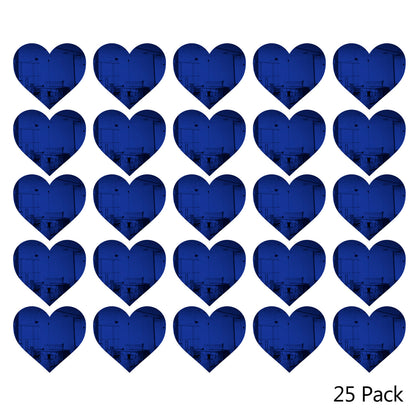 25 Pack Heart Shaped Mirror Acrylic Pieces for Arts and Crafts