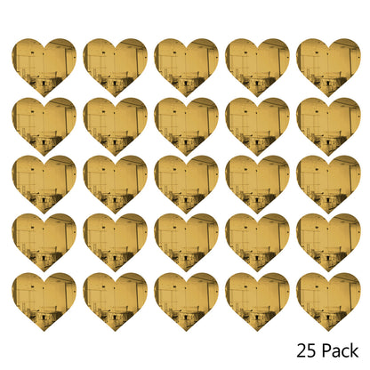 25 Pack Heart Shaped Mirror Acrylic Pieces for Arts and Crafts