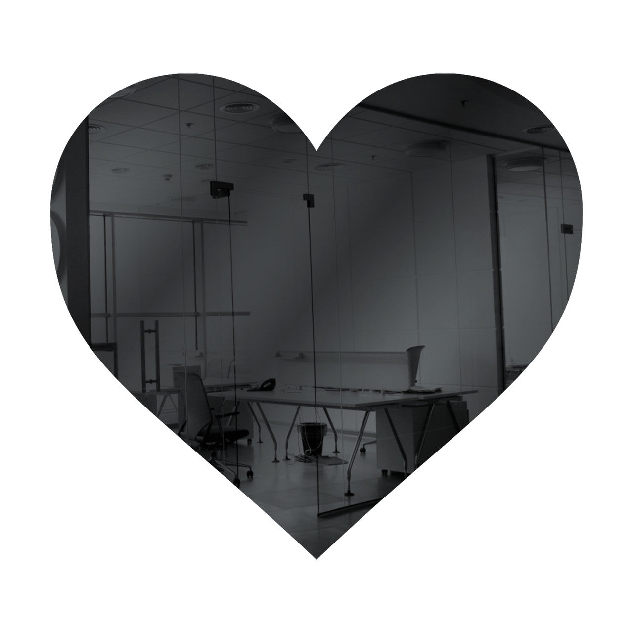 Grey Heart Shaped Mirror Acrylic Pieces for Arts and Crafts