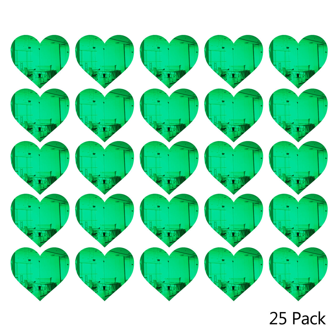 25 Pack Heart Shaped Mirror Acrylic Pieces for Arts and Crafts