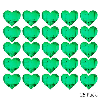25 Pack Heart Shaped Mirror Acrylic Pieces for Arts and Crafts