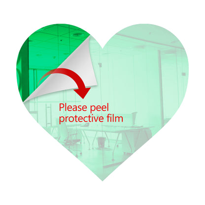 Light Green Heart Shaped Mirror Acrylic Pieces for Arts and Crafts