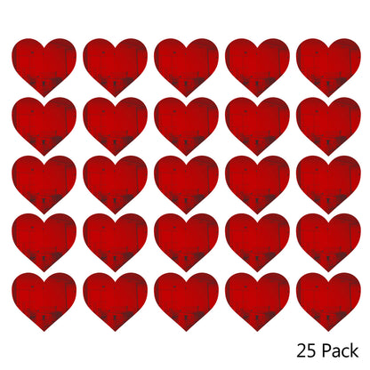 25 Pack Heart Shaped Mirror Acrylic Pieces for Arts and Crafts