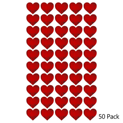 50 Pack Heart Shaped Mirror Acrylic Pieces for Arts and Crafts