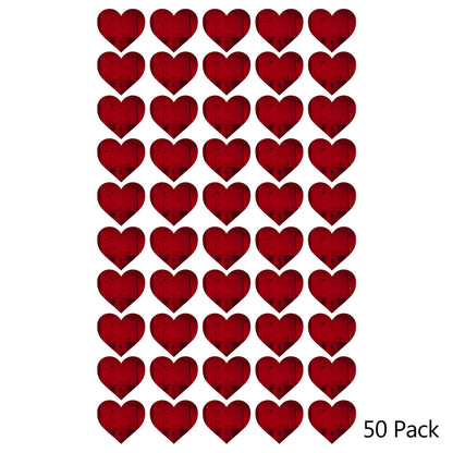 50 Pack Heart Shaped Mirror Acrylic Pieces for Arts and Crafts
