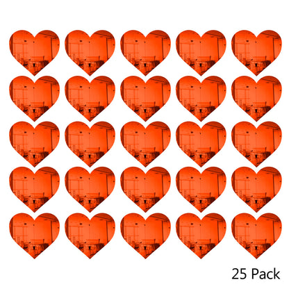 25 Pack Heart Shaped Mirror Acrylic Pieces for Arts and Crafts