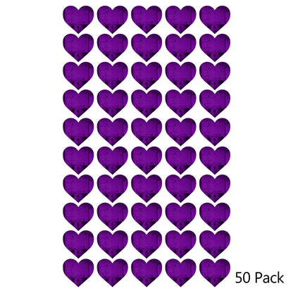 50 Pack Heart Shaped Mirror Acrylic Pieces for Arts and Crafts