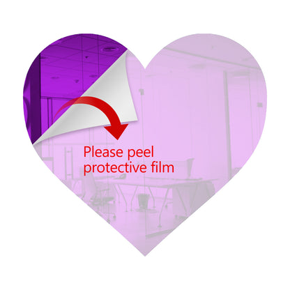 Purple Heart Shaped Mirror Acrylic Pieces for Arts and Crafts