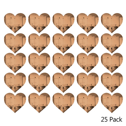 25 Pack Heart Shaped Mirror Acrylic Pieces for Arts and Crafts
