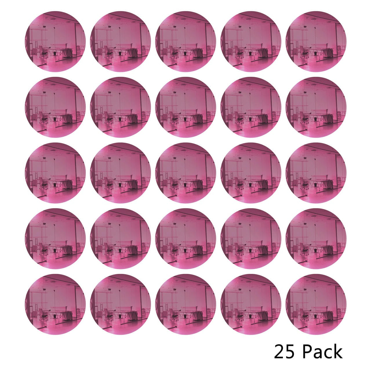 25 Pack Round Shaped Mirror Acrylic Pieces for Arts and Crafts