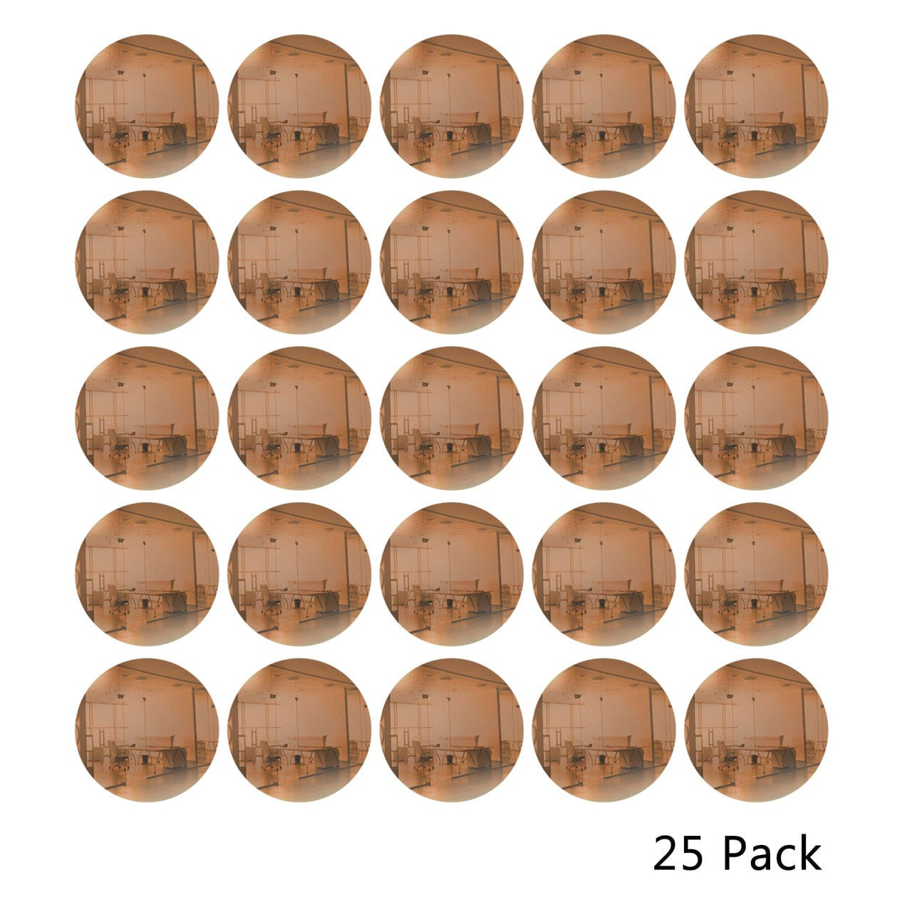 25 Pack Round Shaped Mirror Acrylic Pieces for Arts and Crafts