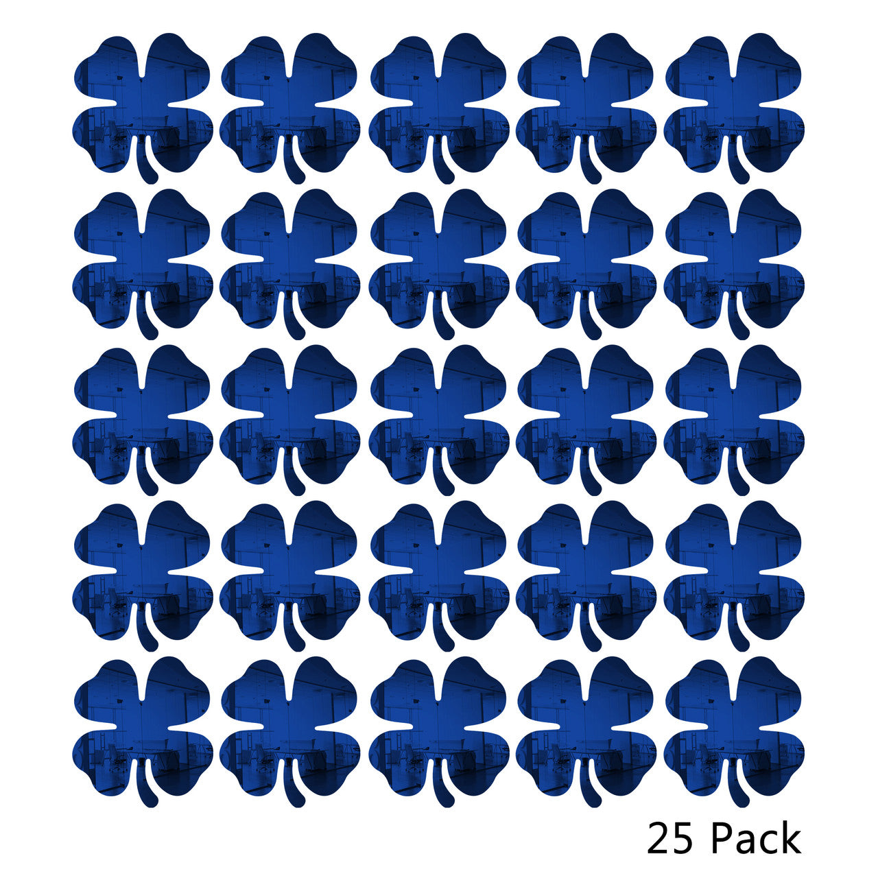 25 Pack Shamrock Shape Acrylic Mirror Tiles Crafts Select Color