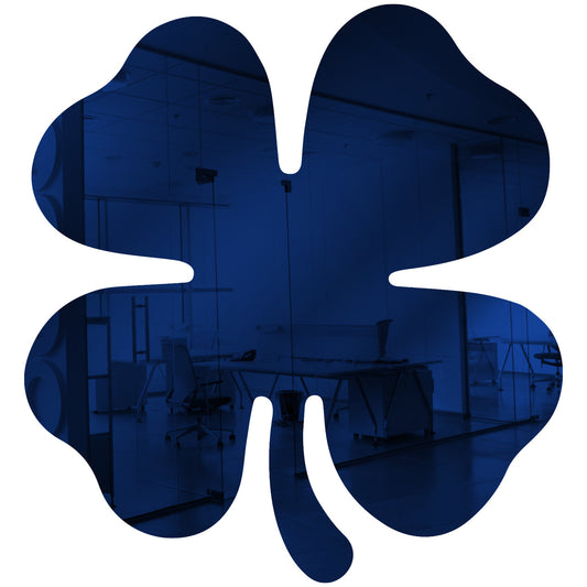 Dark Blue Shamrock Shaped Mirror Acrylic Pieces for Arts and Crafts