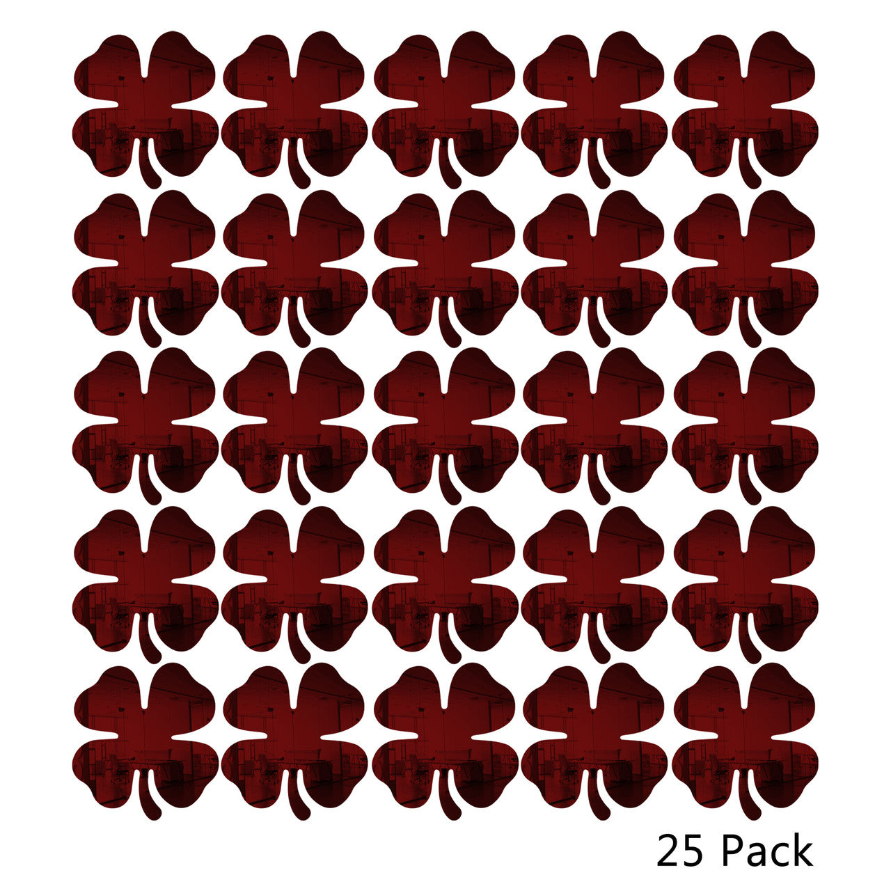 25 Pack Shamrock Shape Acrylic Mirror Tiles Crafts Select Color