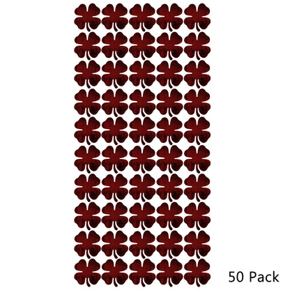 50 Pack Shamrock Shape Acrylic Mirror Tiles Crafts Select Color