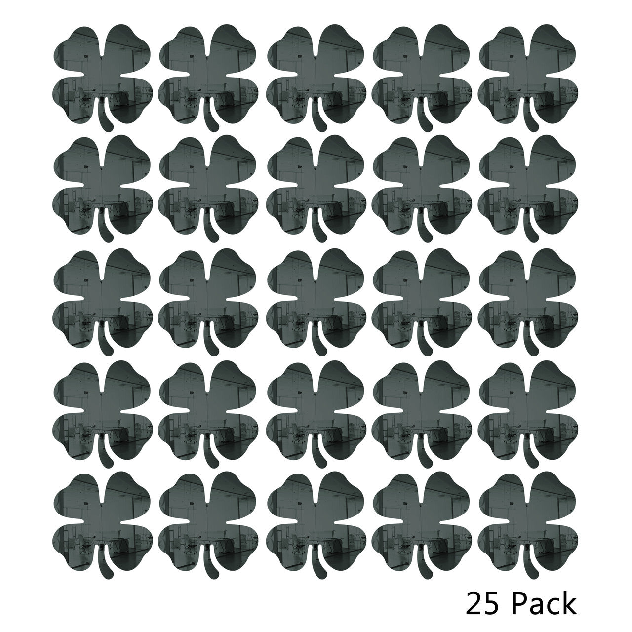 25 Pack Shamrock Shape Acrylic Mirror Tiles Crafts Select Color