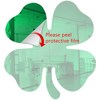 Light Green Shamrock Shaped Mirror Acrylic Pieces for Arts and Crafts