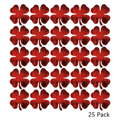 25 Pack Shamrock Shape Acrylic Mirror Tiles Crafts Select Color