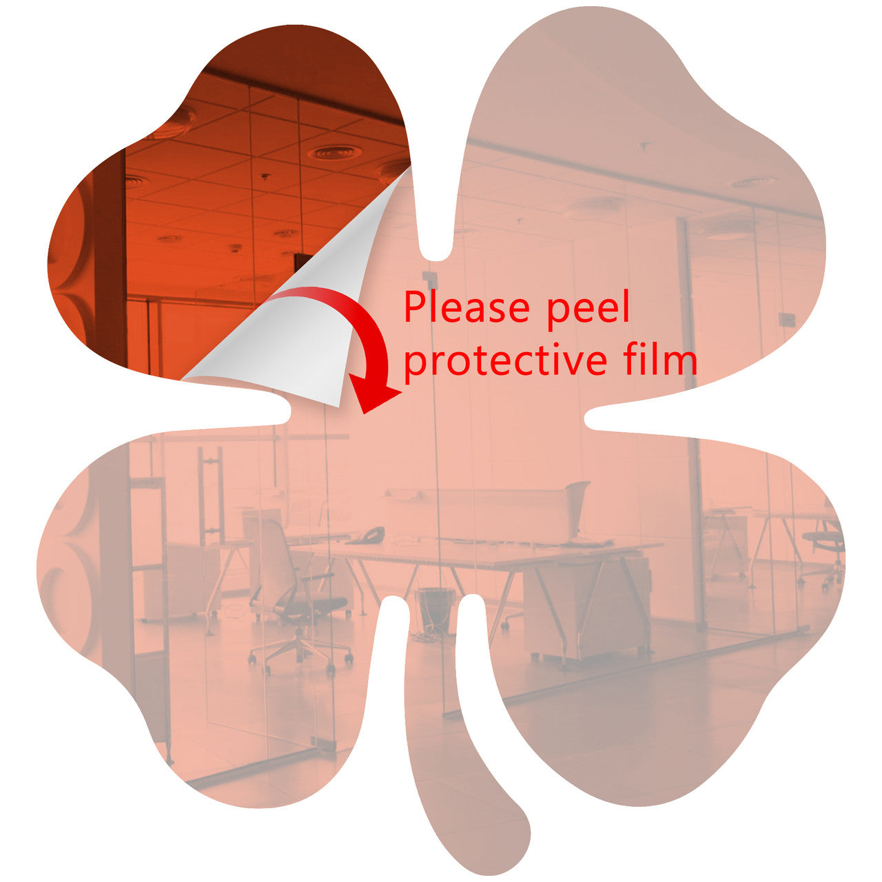 Orange Shamrock Shaped Mirror Acrylic Pieces for Arts and Crafts