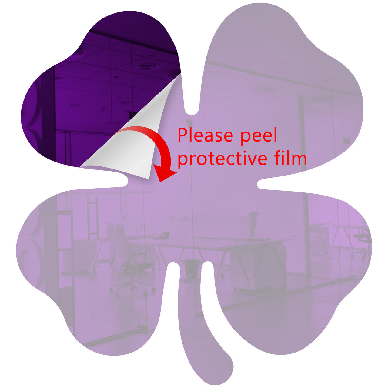 Purple Shamrock Shaped Mirror Acrylic Pieces for Arts and Crafts