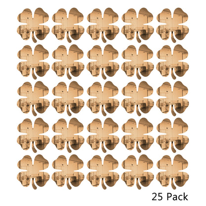 25 Pack Shamrock Shape Acrylic Mirror Tiles Crafts Select Color