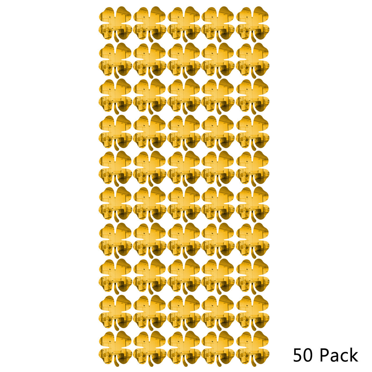 50 Pack Shamrock Shape Acrylic Mirror Tiles Crafts Select Color