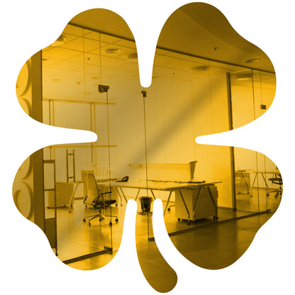 Yellow Shamrock Shaped Mirror Acrylic Pieces for Arts and Crafts