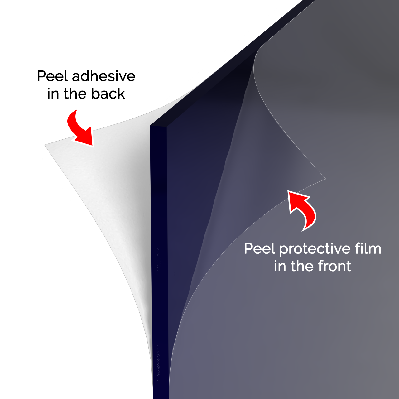 24" x 24" Acrylic Mirror Sheet with Adhesive Back