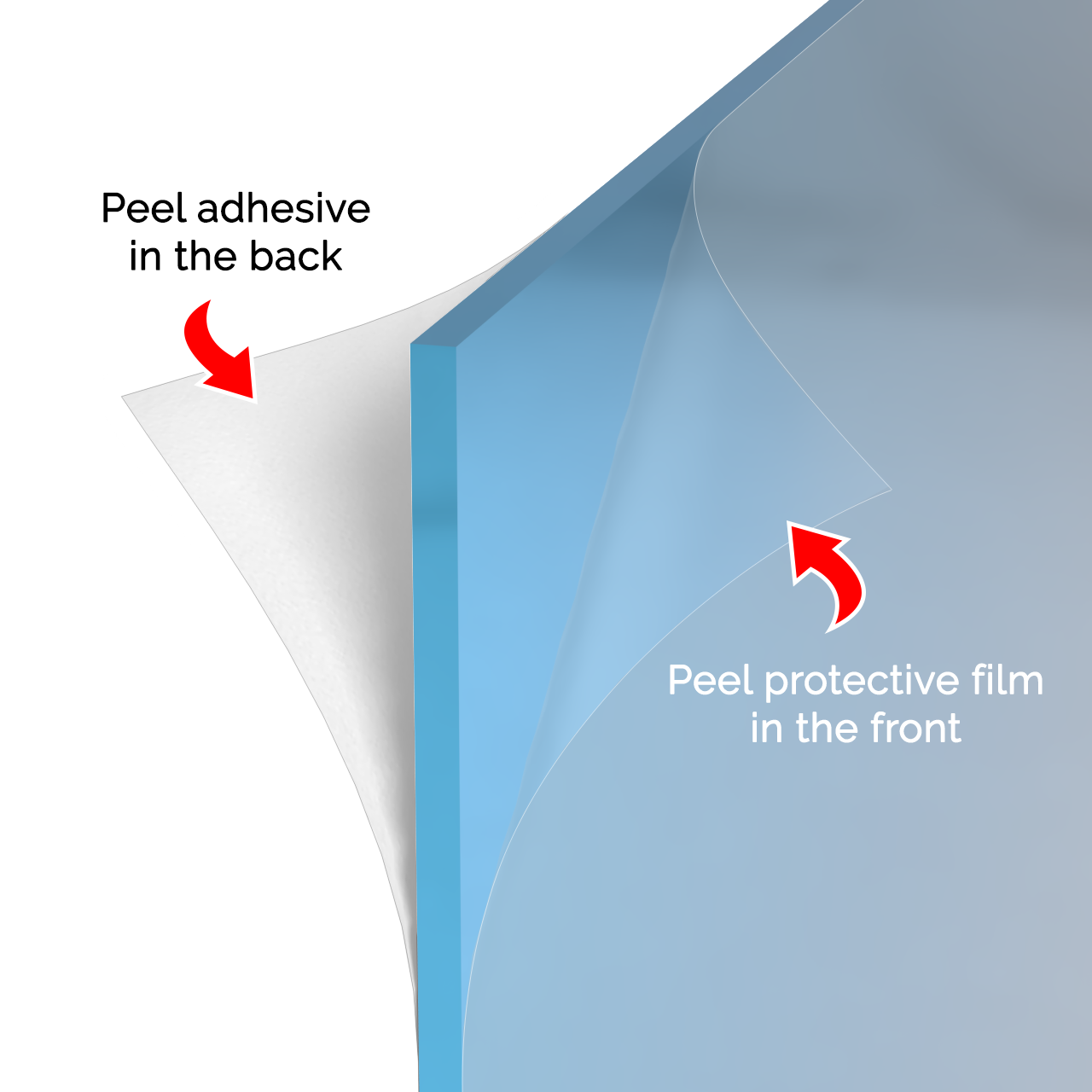 24" x 24" Acrylic Mirror Sheet with Adhesive Back