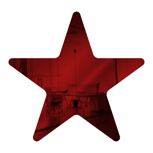 Dark Red Star Shaped Mirror Acrylic Pieces for Arts and Crafts