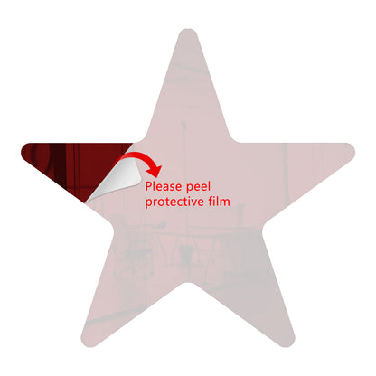 Dark Red Star Shaped Mirror Acrylic Pieces for Arts and Crafts