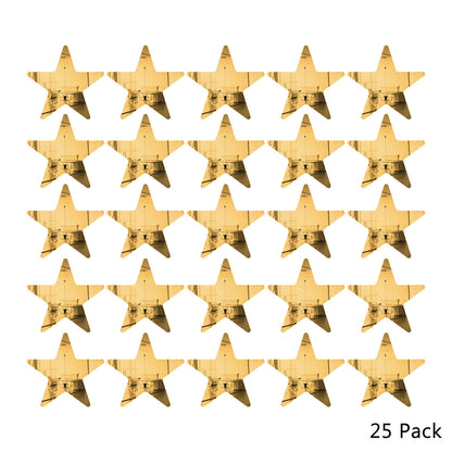 25 Pack Star Shaped Mirror Acrylic Pieces for Arts and Crafts
