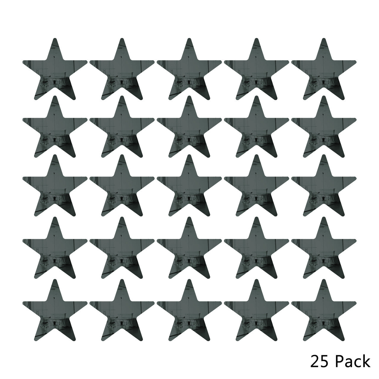 25 Pack Star Shaped Mirror Acrylic Pieces for Arts and Crafts