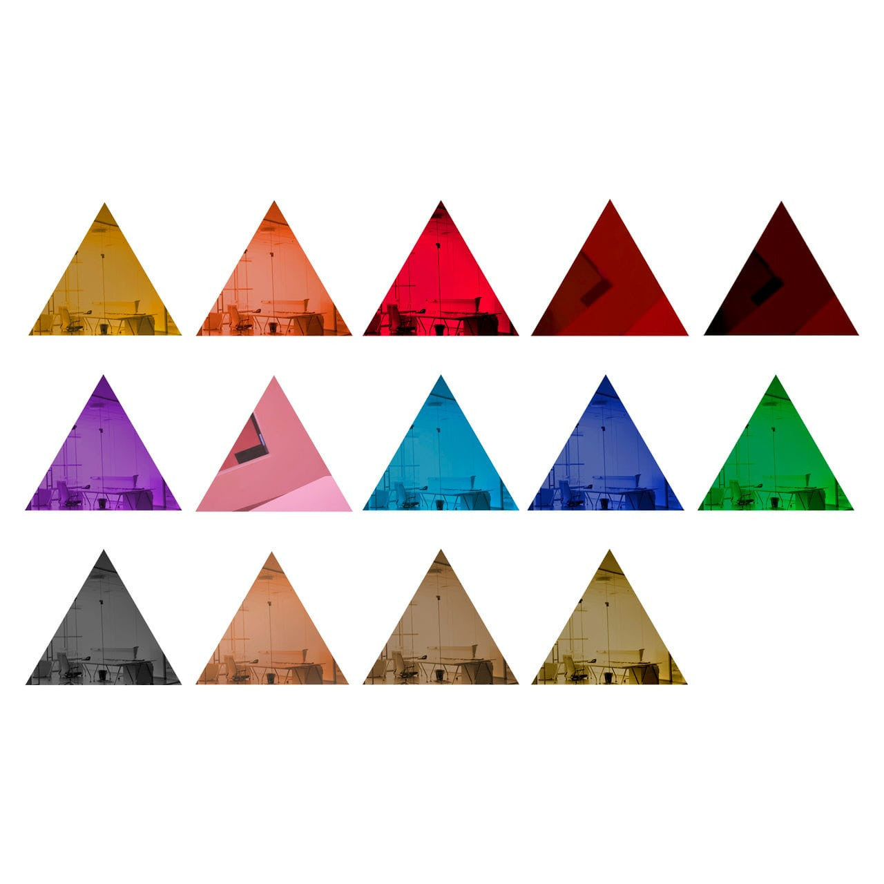 50 Pack Multicolor 1" Triangle Mirror Tiles