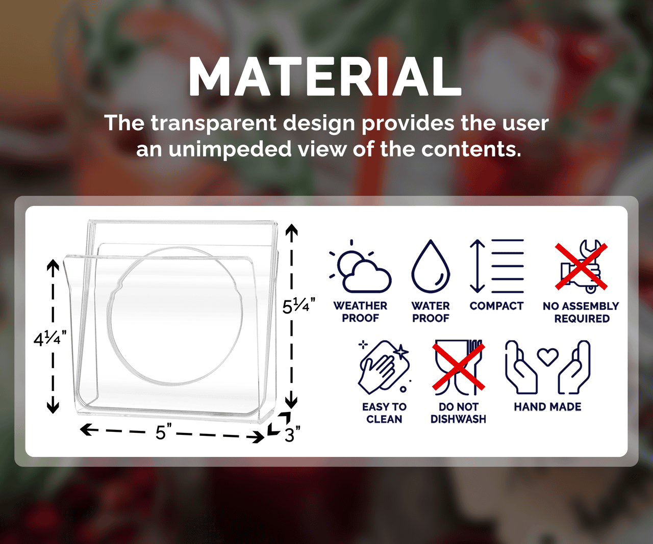 U-Shape Napkin Holder with Cocktail Napkin Coasters 5 Piece Set