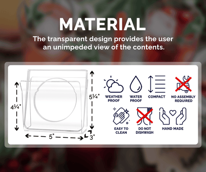 U-Shape Napkin Holder with Cocktail Napkin Coasters 5 Piece Set