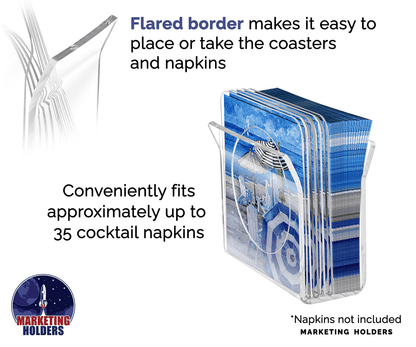 U-Shape Napkin Holder with Cocktail Napkin Coasters 5 Piece Set