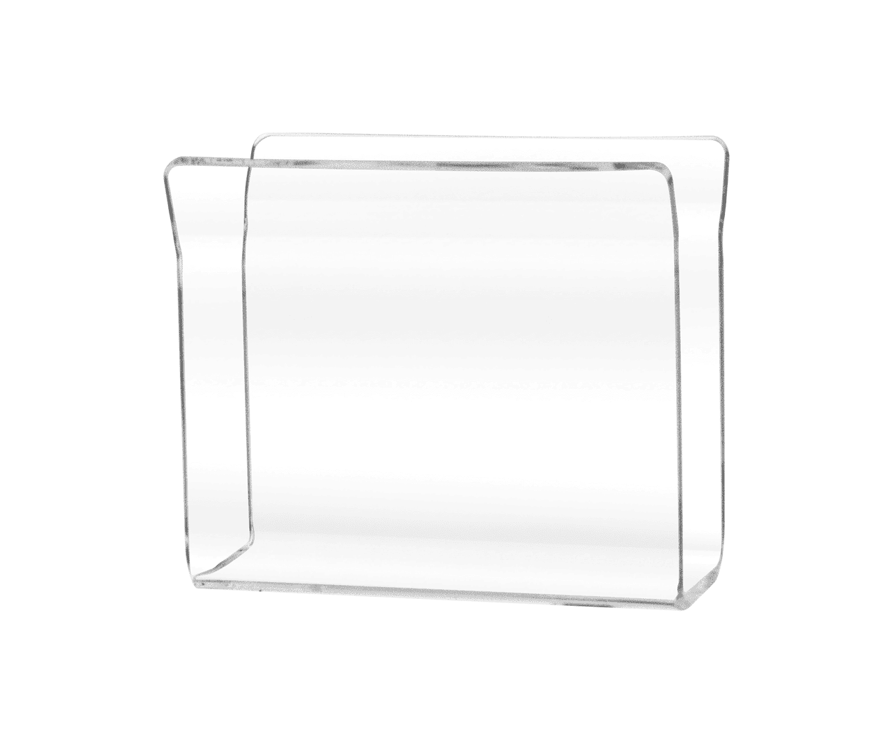 Flared Napkin Holder Upright Tabletop Stand Thick Clear Acrylic