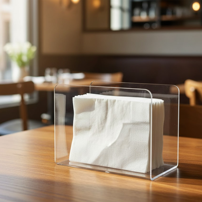 Napkin Holder Upright Tabletop Stand Thick Clear Acrylic
